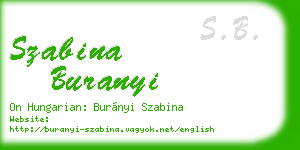 szabina buranyi business card