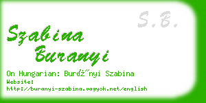 szabina buranyi business card